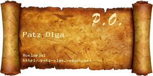 Patz Olga névjegykártya